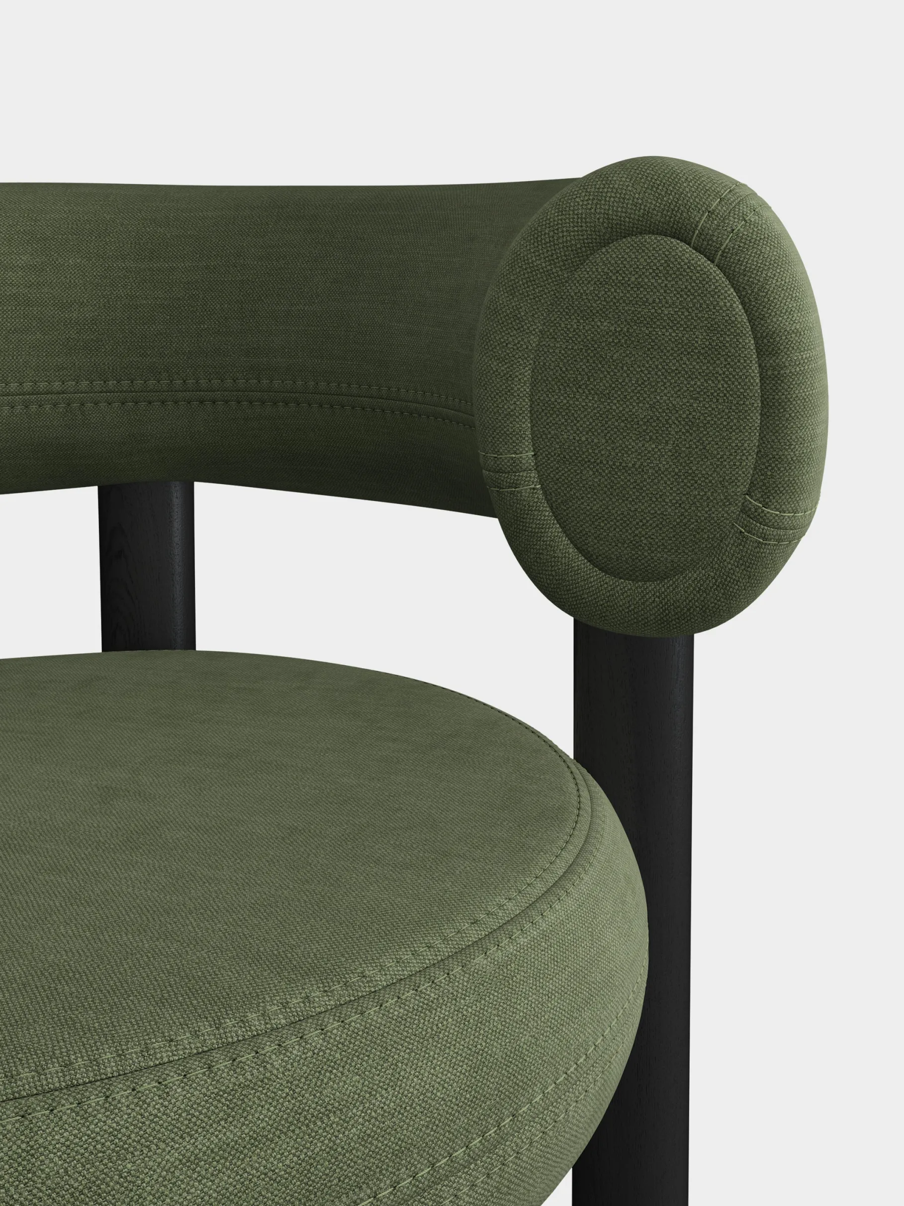 Fat Black Wood 65cm Counter Stool