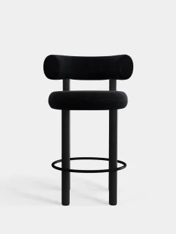Fat Black Wood 65cm Counter Stool