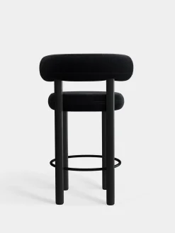 Fat Black Wood 65cm Counter Stool