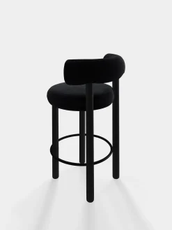 Fat Black Wood 65cm Counter Stool