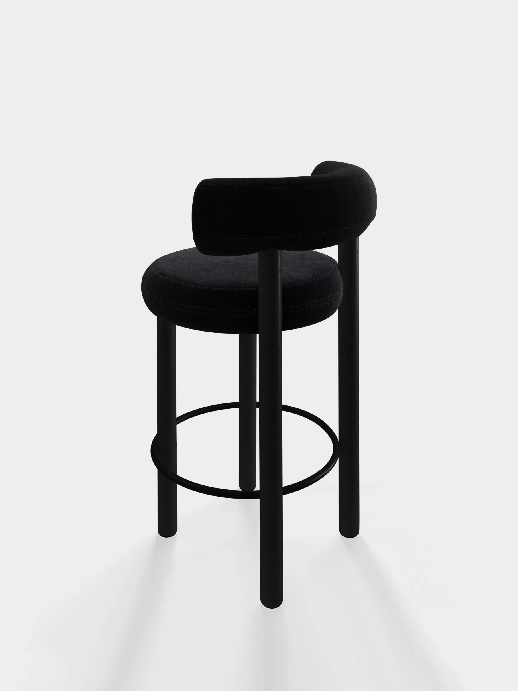 Fat Black Wood 65cm Counter Stool