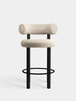 Fat Black Wood 65cm Counter Stool