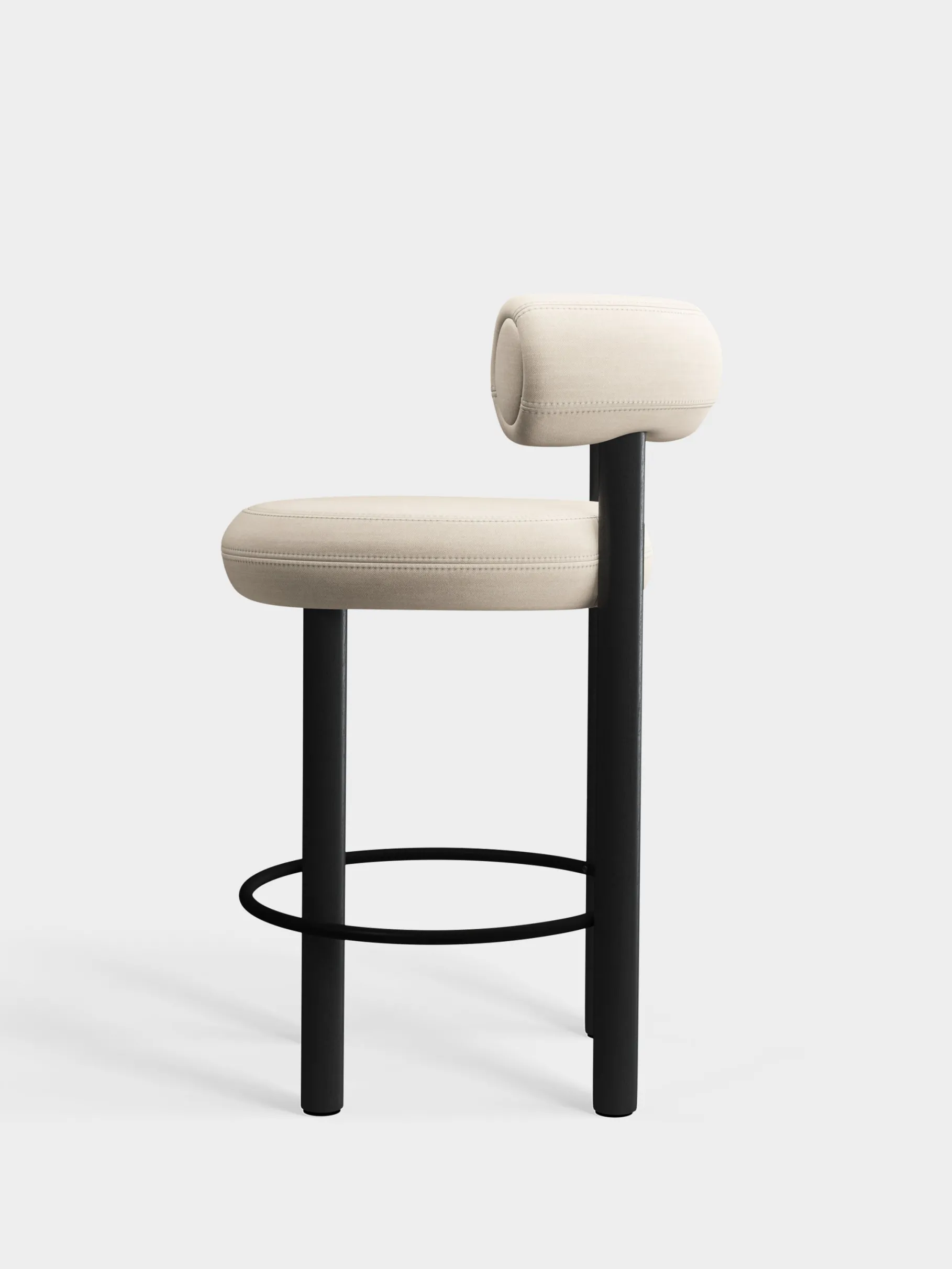 Fat Black Wood 65cm Counter Stool