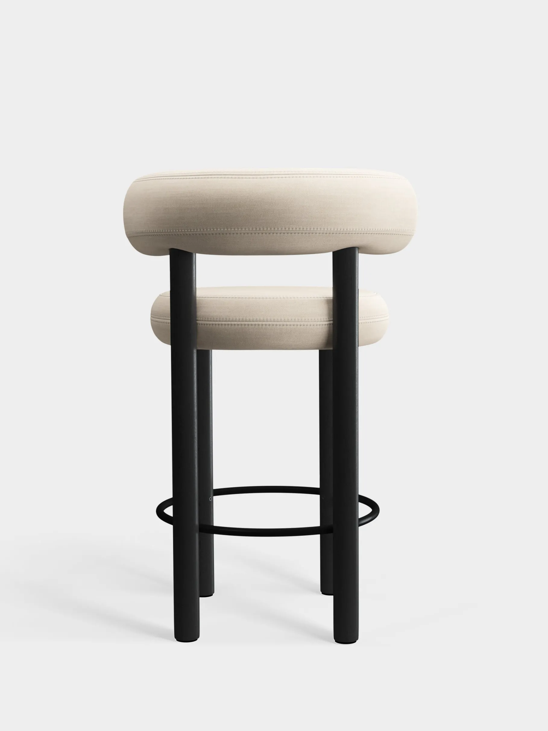 Fat Black Wood 65cm Counter Stool