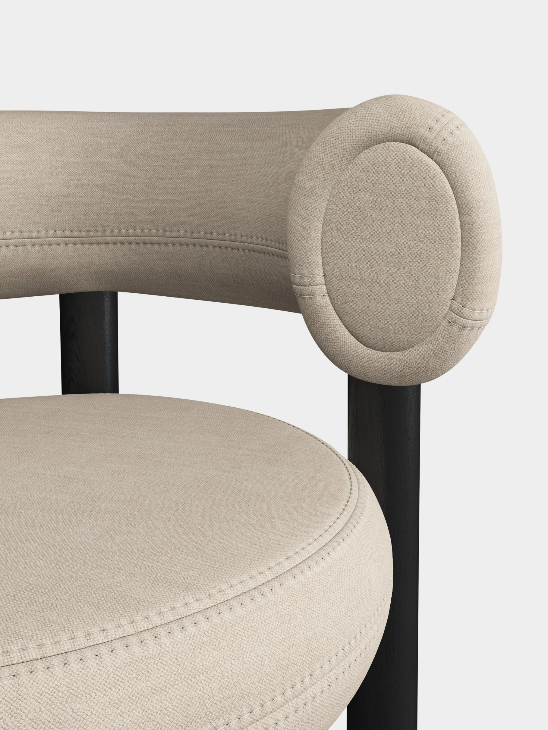 Fat Black Wood 65cm Counter Stool