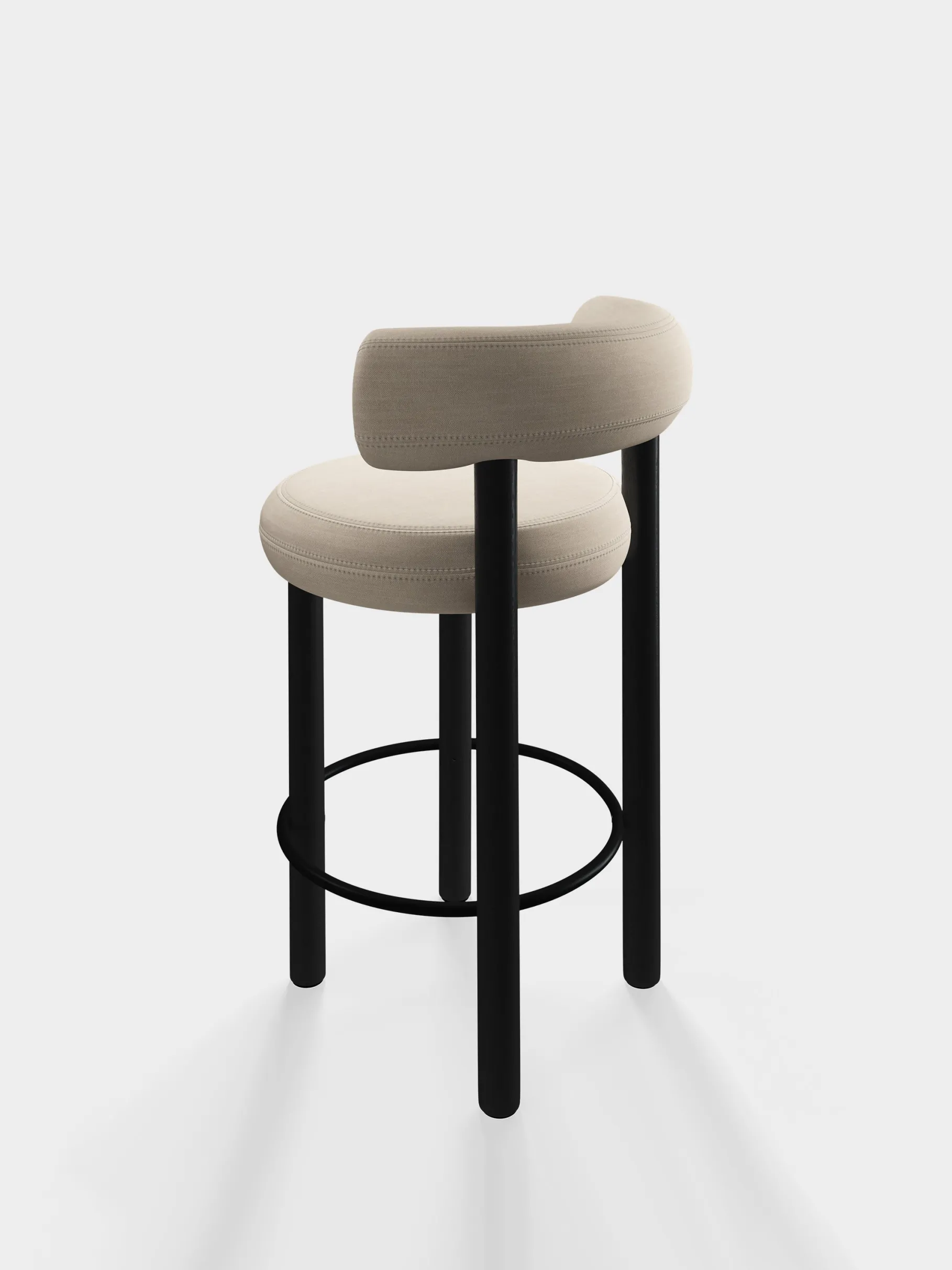 Fat Black Wood 65cm Counter Stool