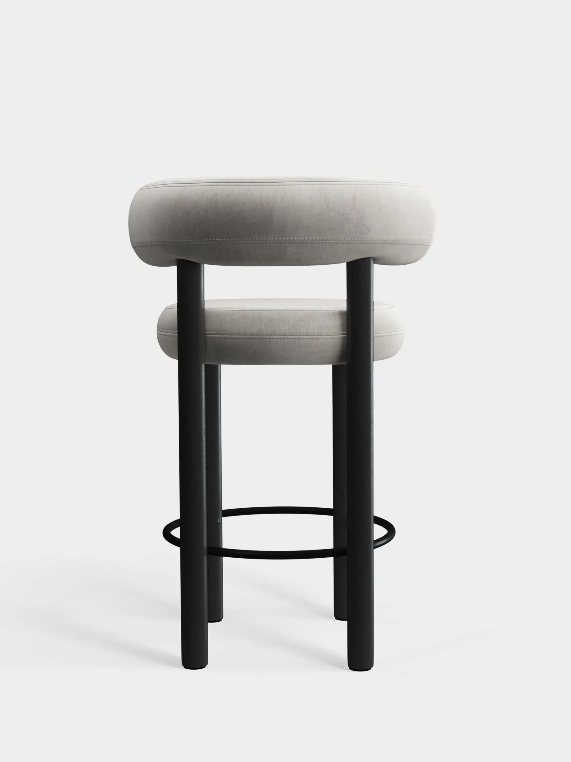 Fat Black Wood 65cm Counter Stool