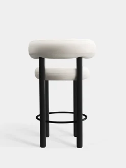 Fat Black Wood 65cm Counter Stool