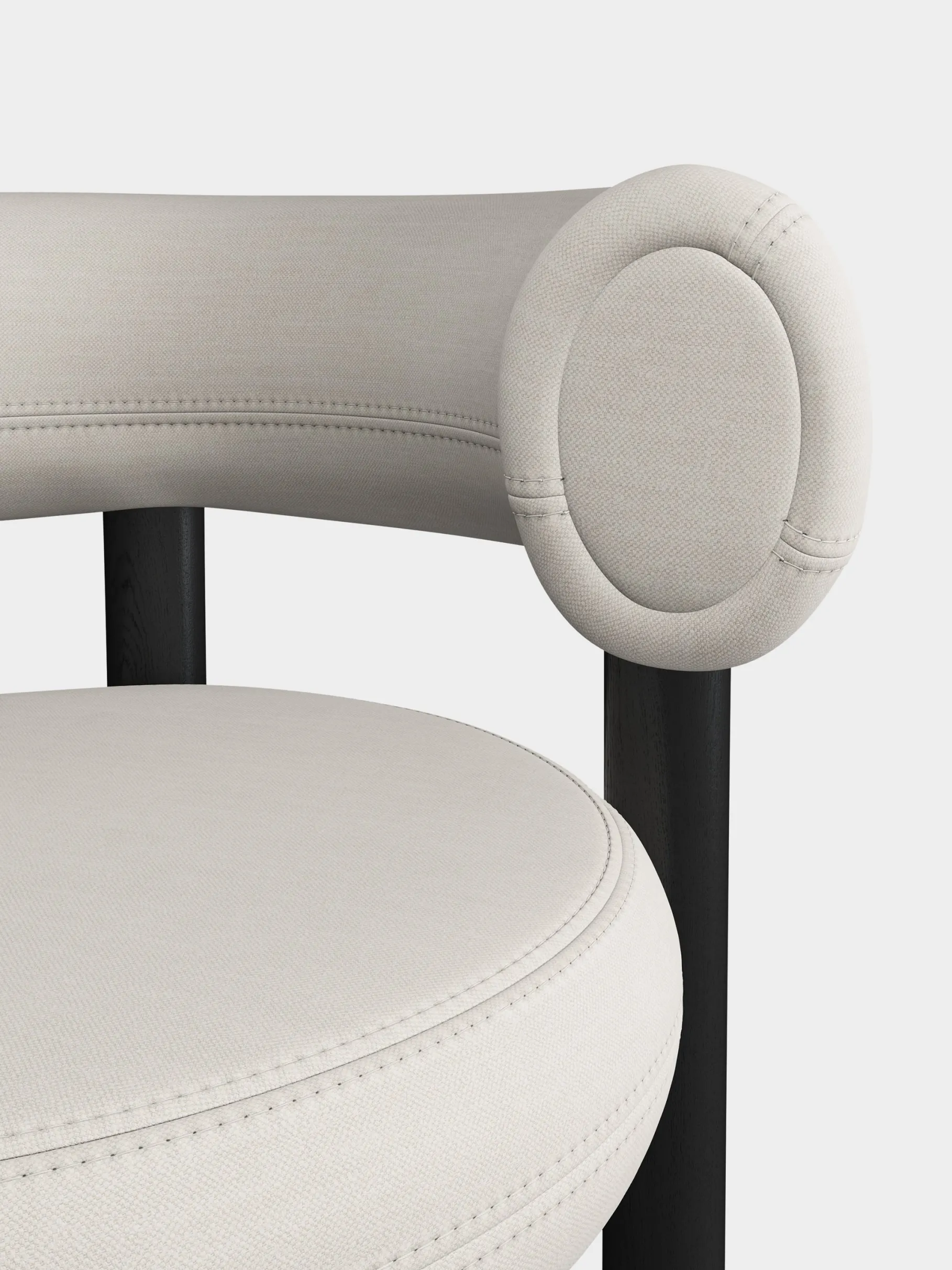 Fat Black Wood 65cm Counter Stool