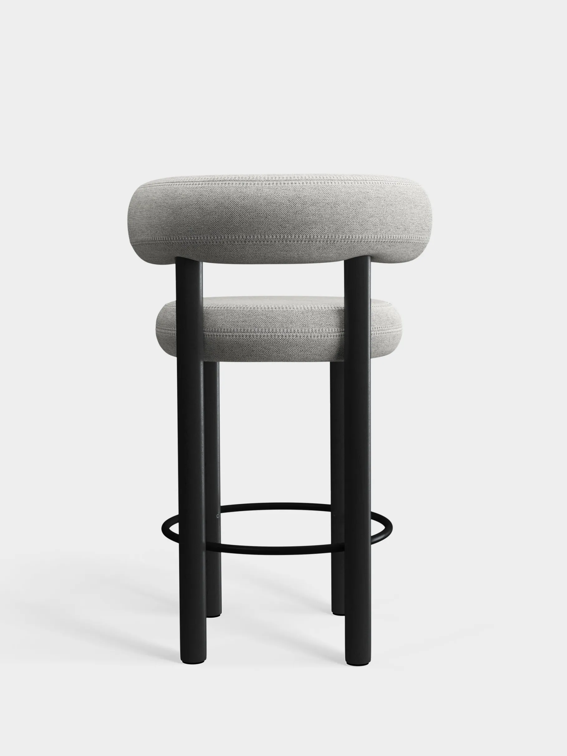 Fat Black Wood 65cm Counter Stool