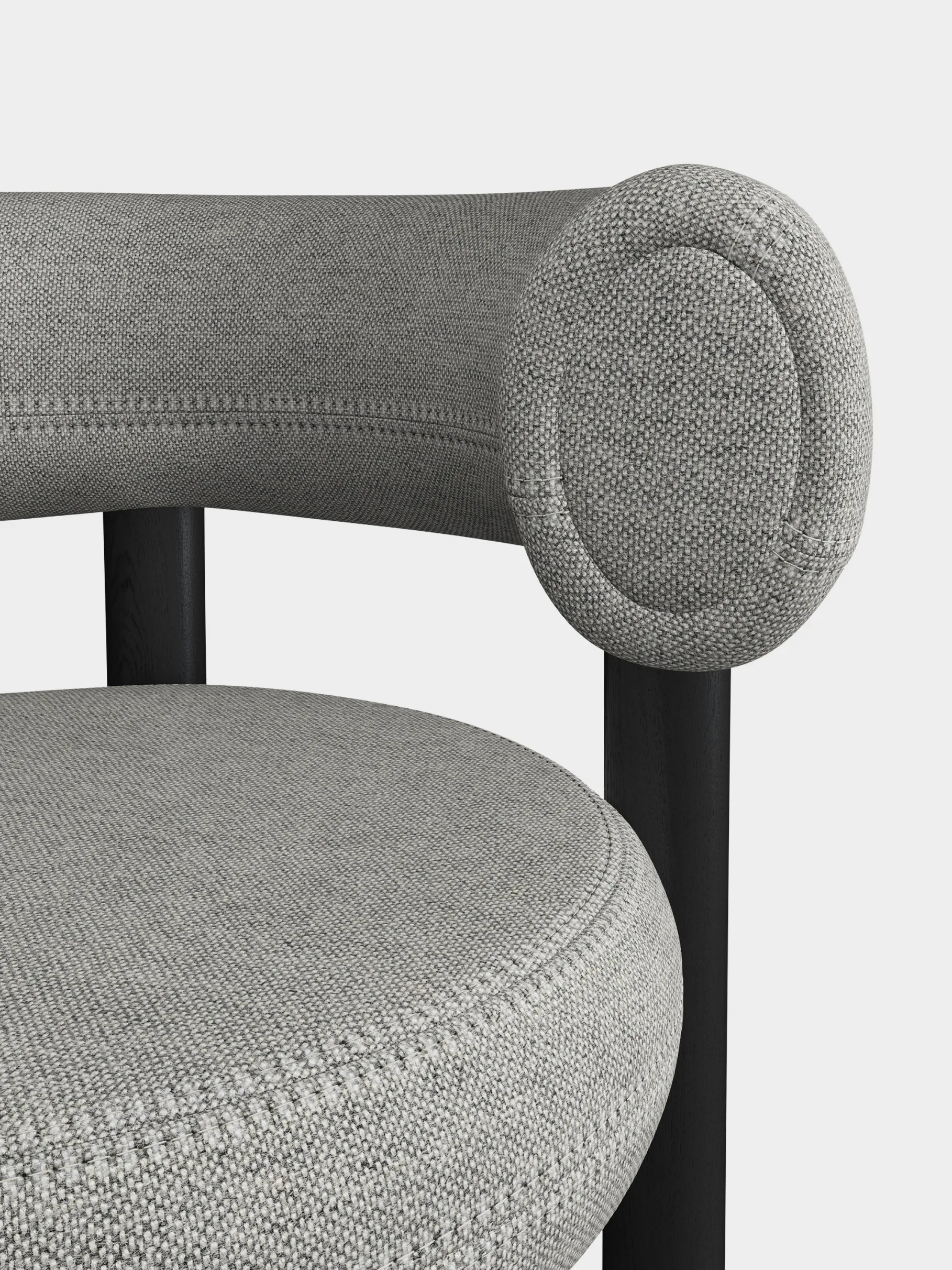 Fat Black Wood 65cm Counter Stool