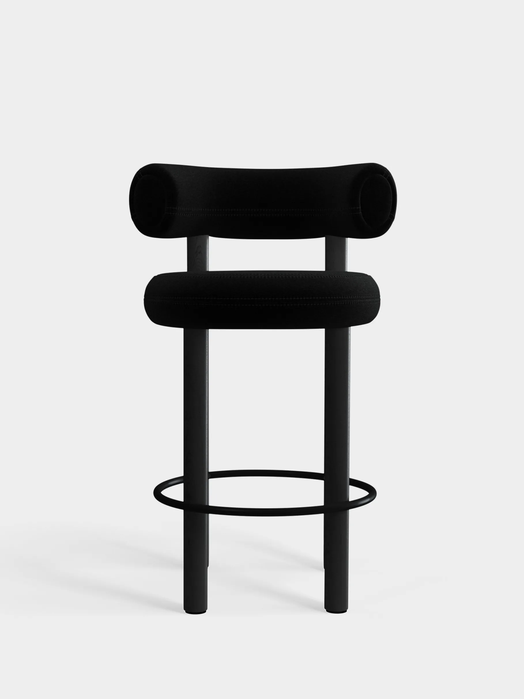 Fat Black Wood 65cm Counter Stool