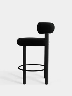 Fat Black Wood 65cm Counter Stool