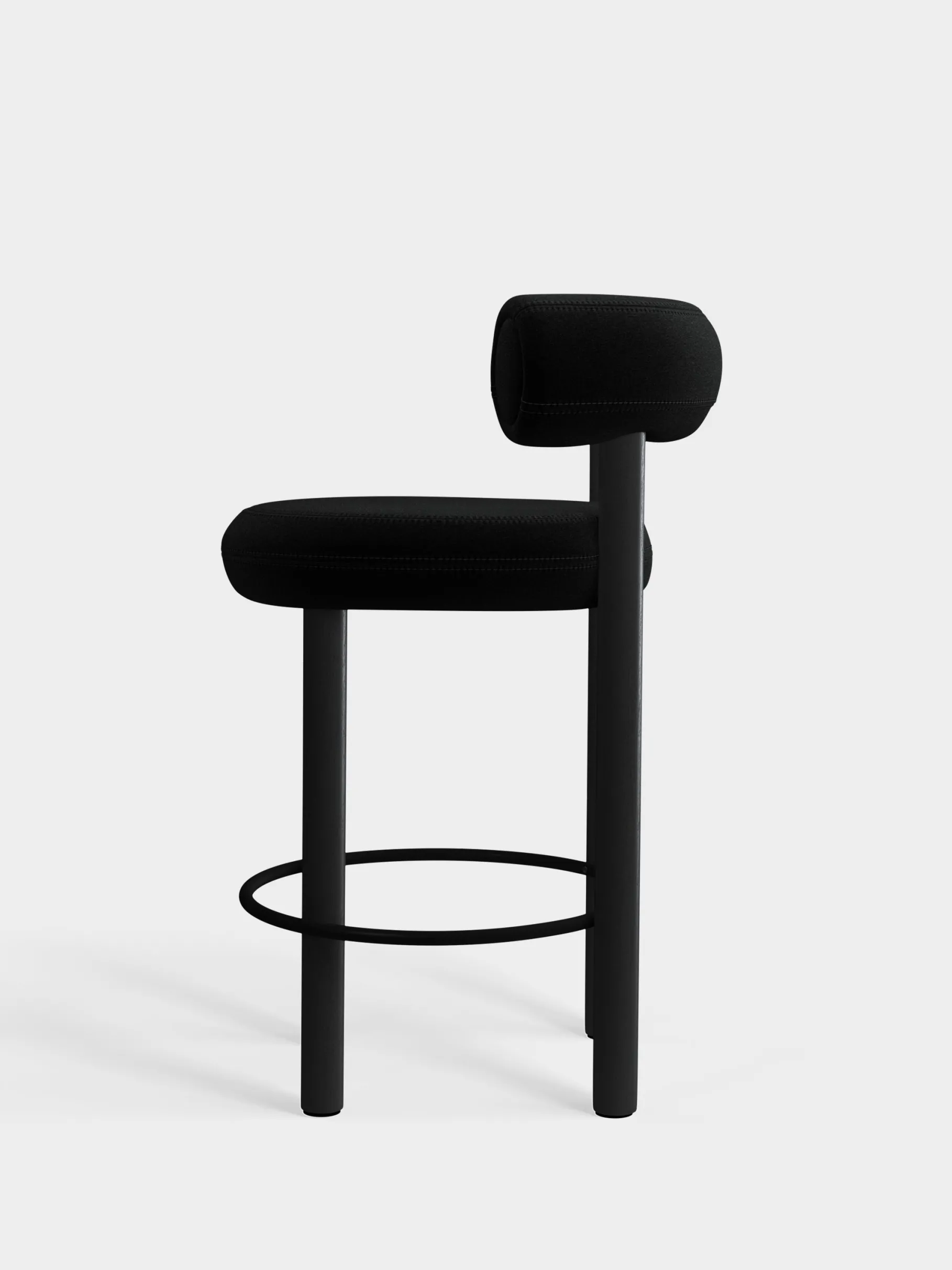 Fat Black Wood 65cm Counter Stool