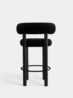 Fat Black Wood 65cm Counter Stool