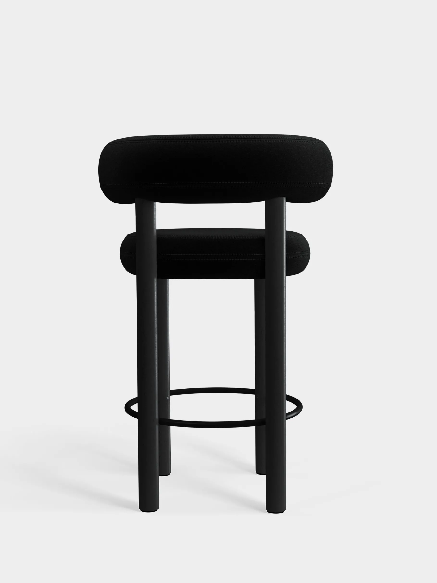 Fat Black Wood 65cm Counter Stool