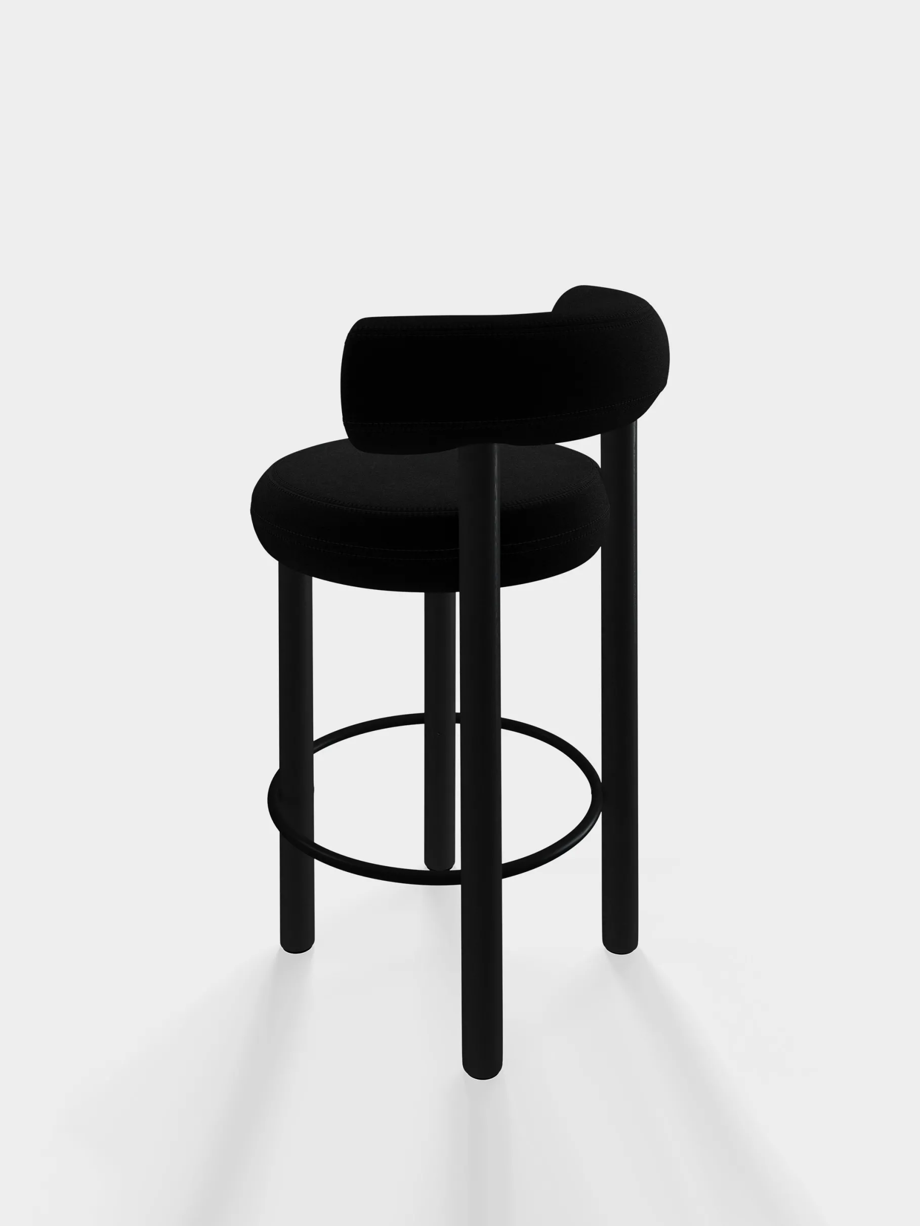 Fat Black Wood 65cm Counter Stool