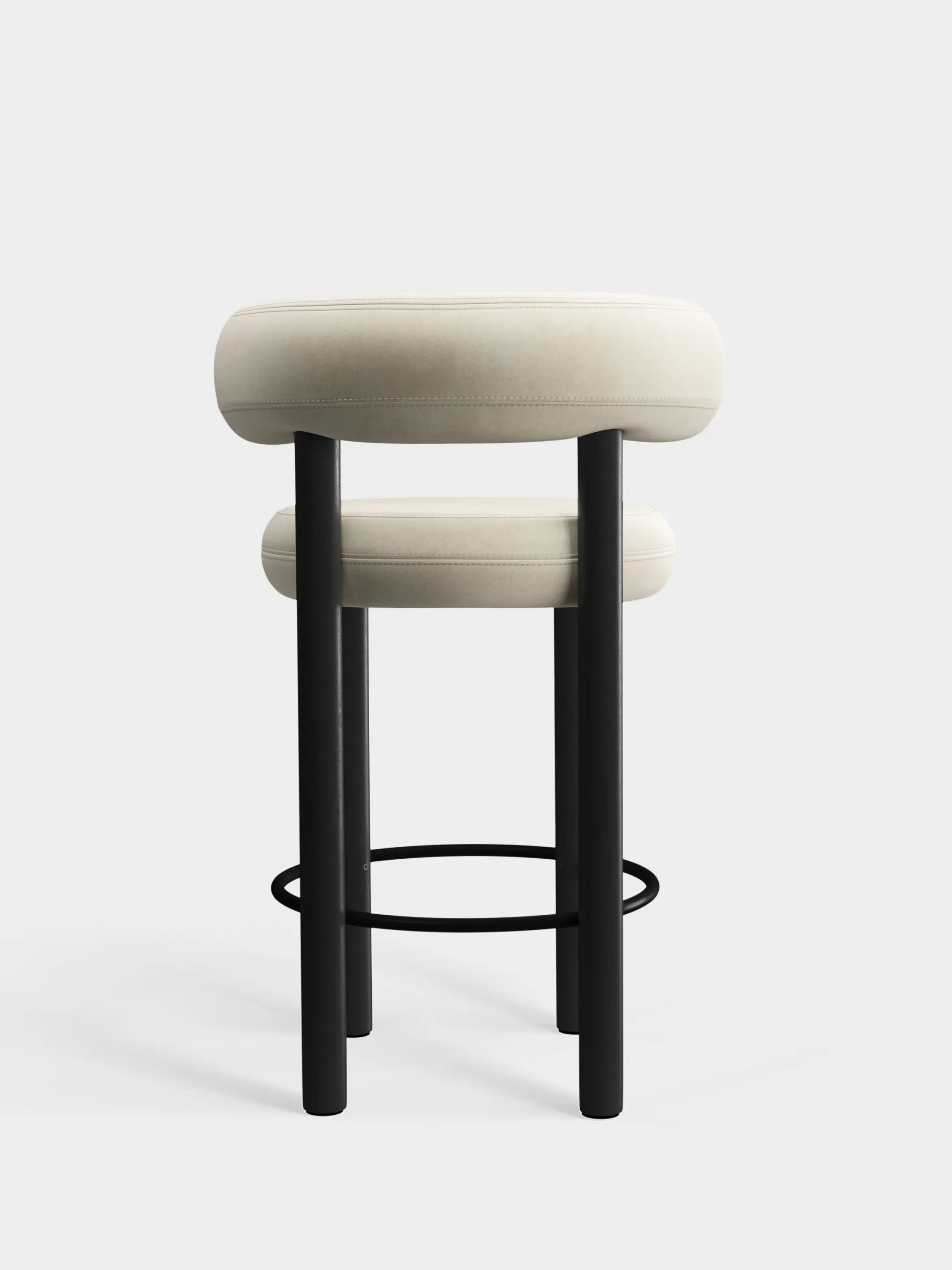 Fat Black Wood 65cm Counter Stool