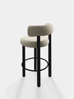 Fat Black Wood 65cm Counter Stool
