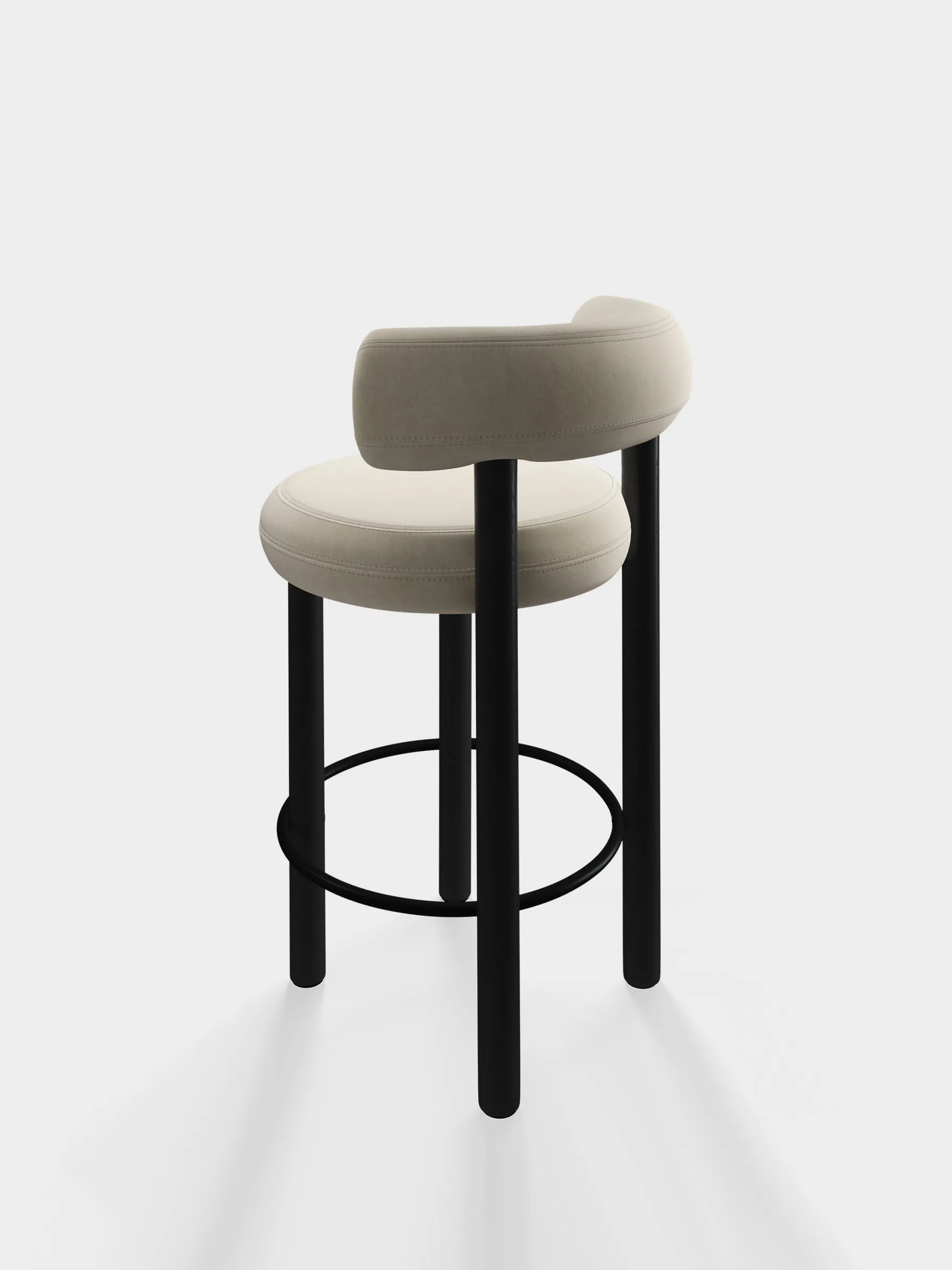 Fat Black Wood 65cm Counter Stool