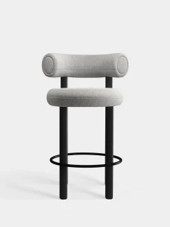 Fat Black Wood 65cm Counter Stool