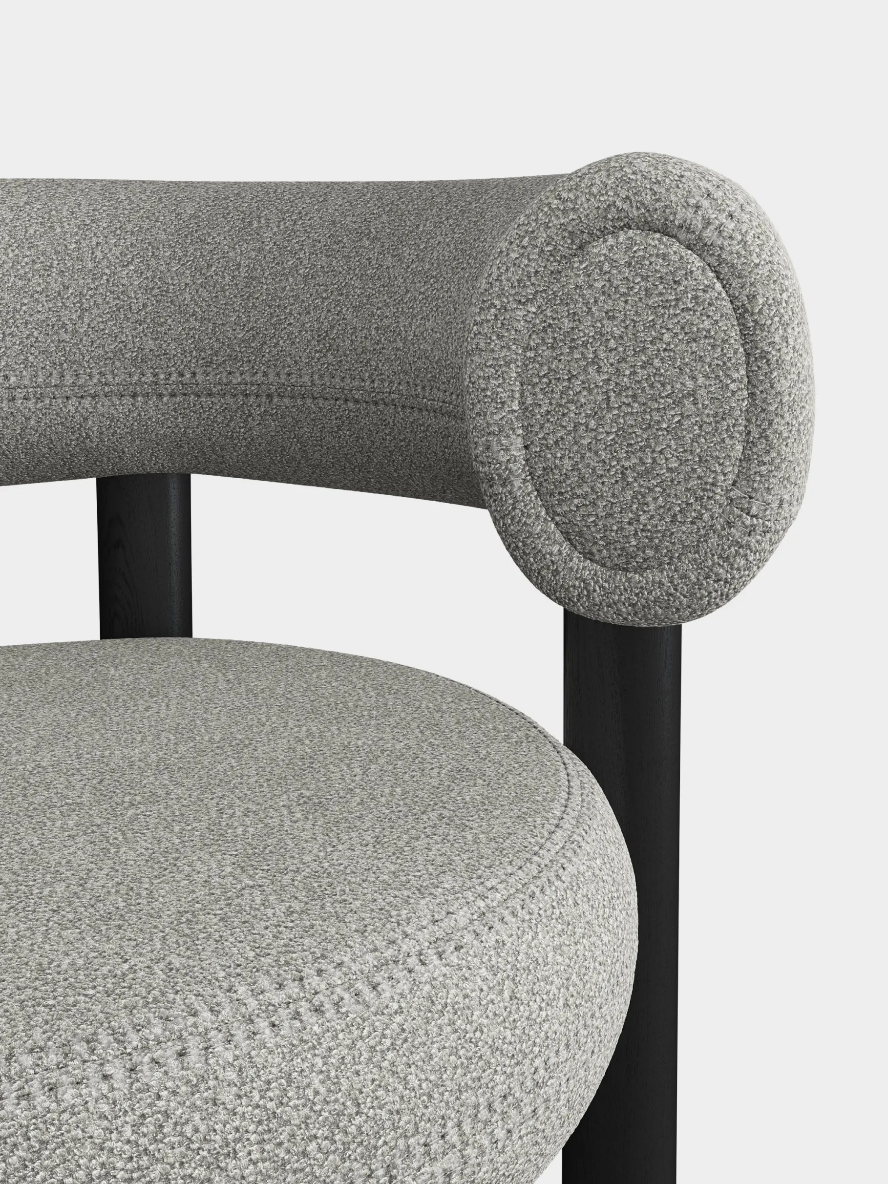 Fat Black Wood 65cm Counter Stool