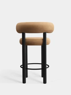 Fat Black Wood 65cm Counter Stool