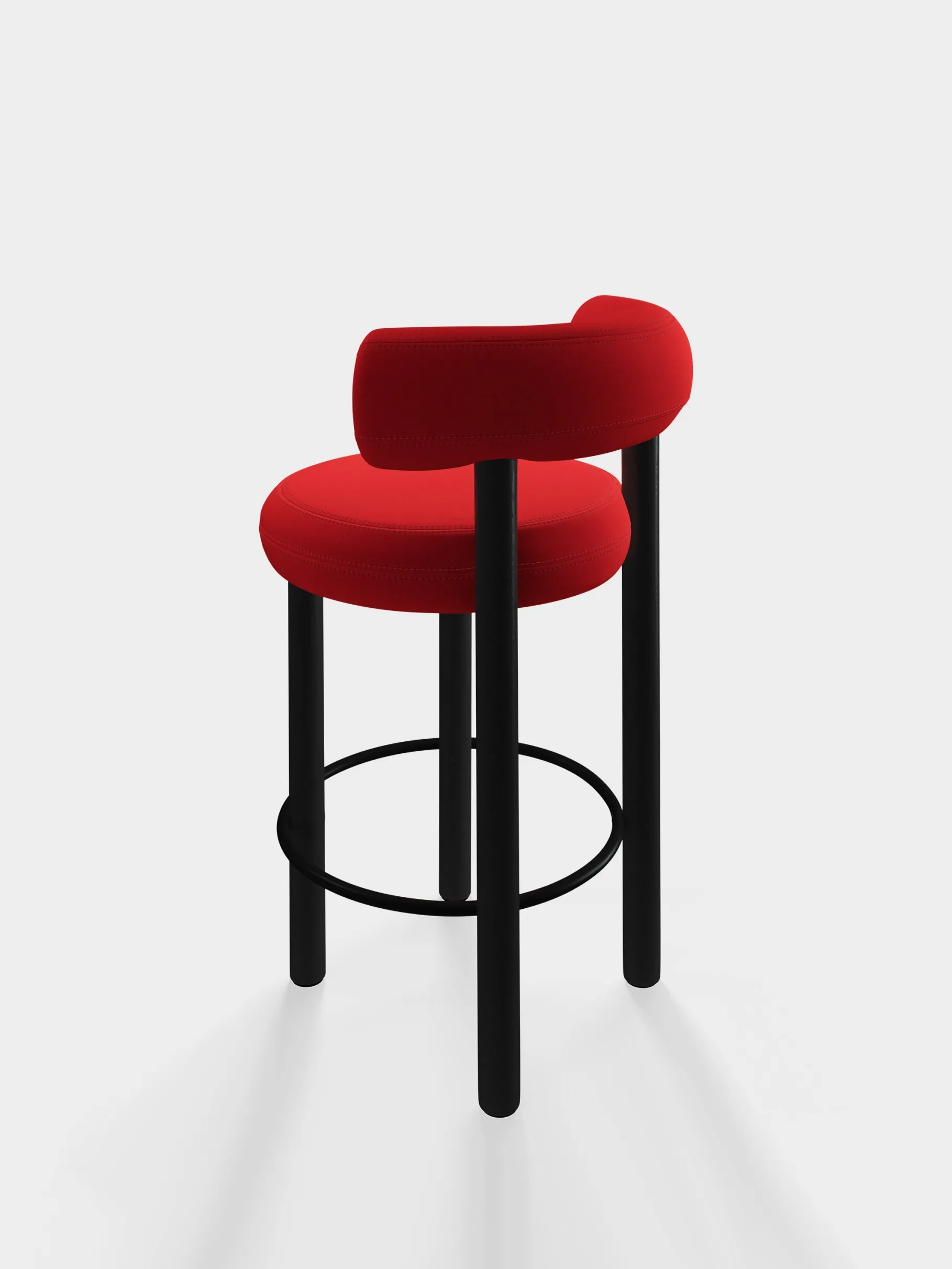 Fat Black Wood 65cm Counter Stool