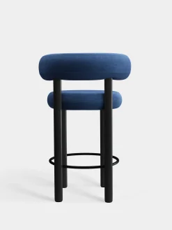 Fat Black Wood 65cm Counter Stool