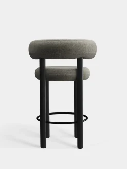 Fat Black Wood 65cm Counter Stool