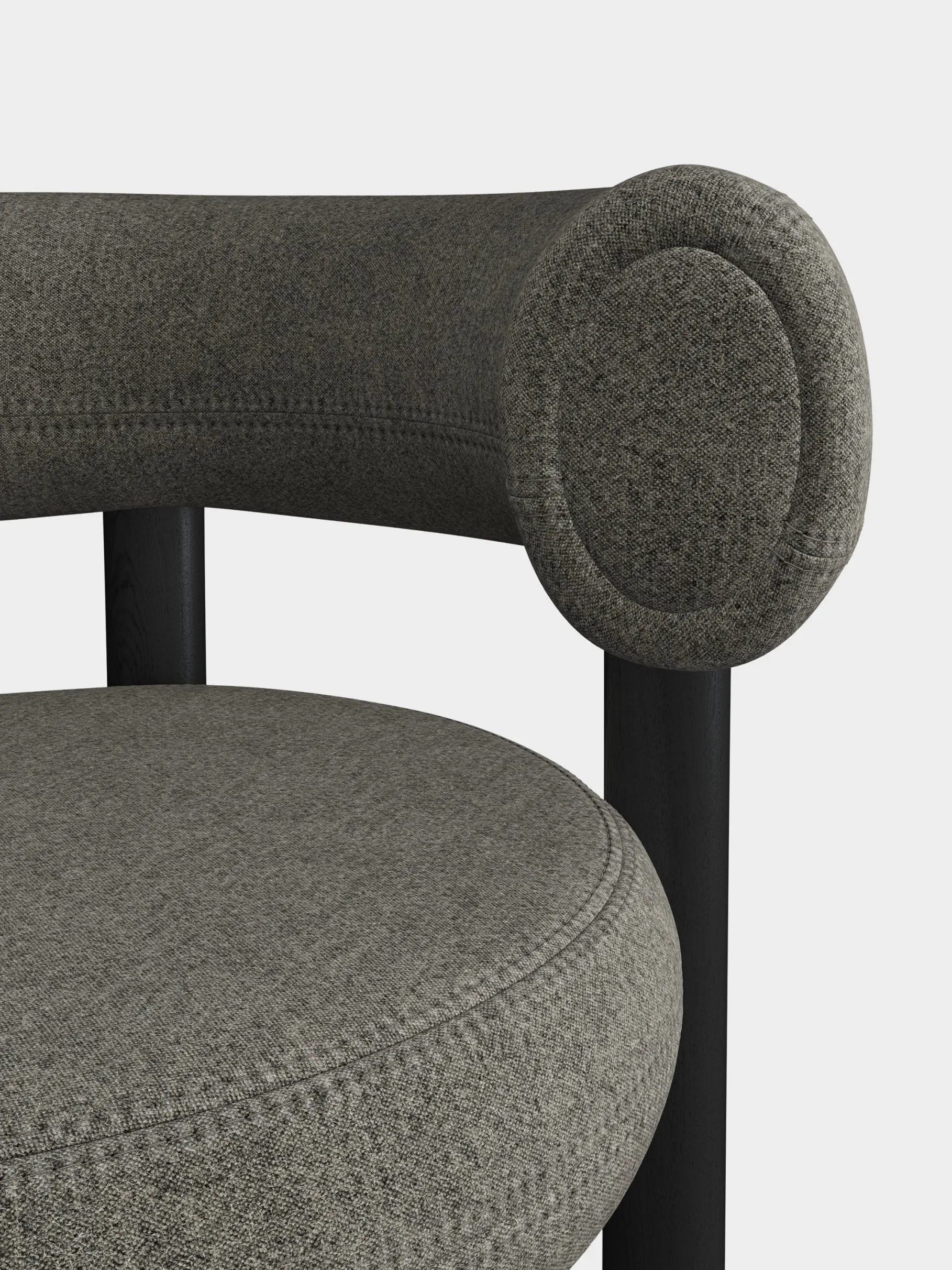 Fat Black Wood 65cm Counter Stool