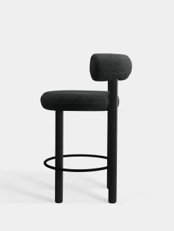 Fat Black Wood 65cm Counter Stool