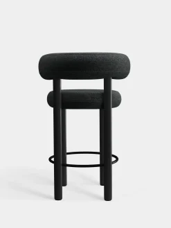 Fat Black Wood 65cm Counter Stool