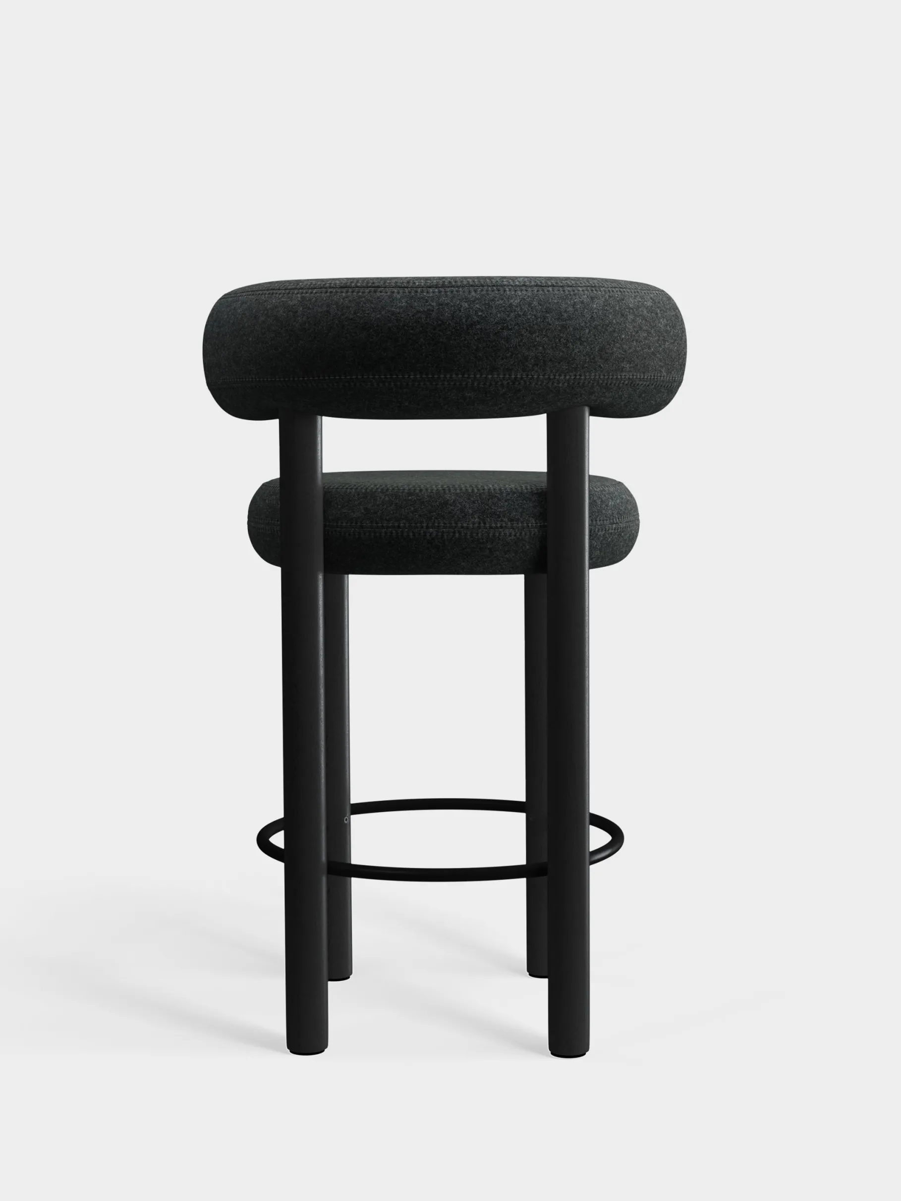 Fat Black Wood 65cm Counter Stool