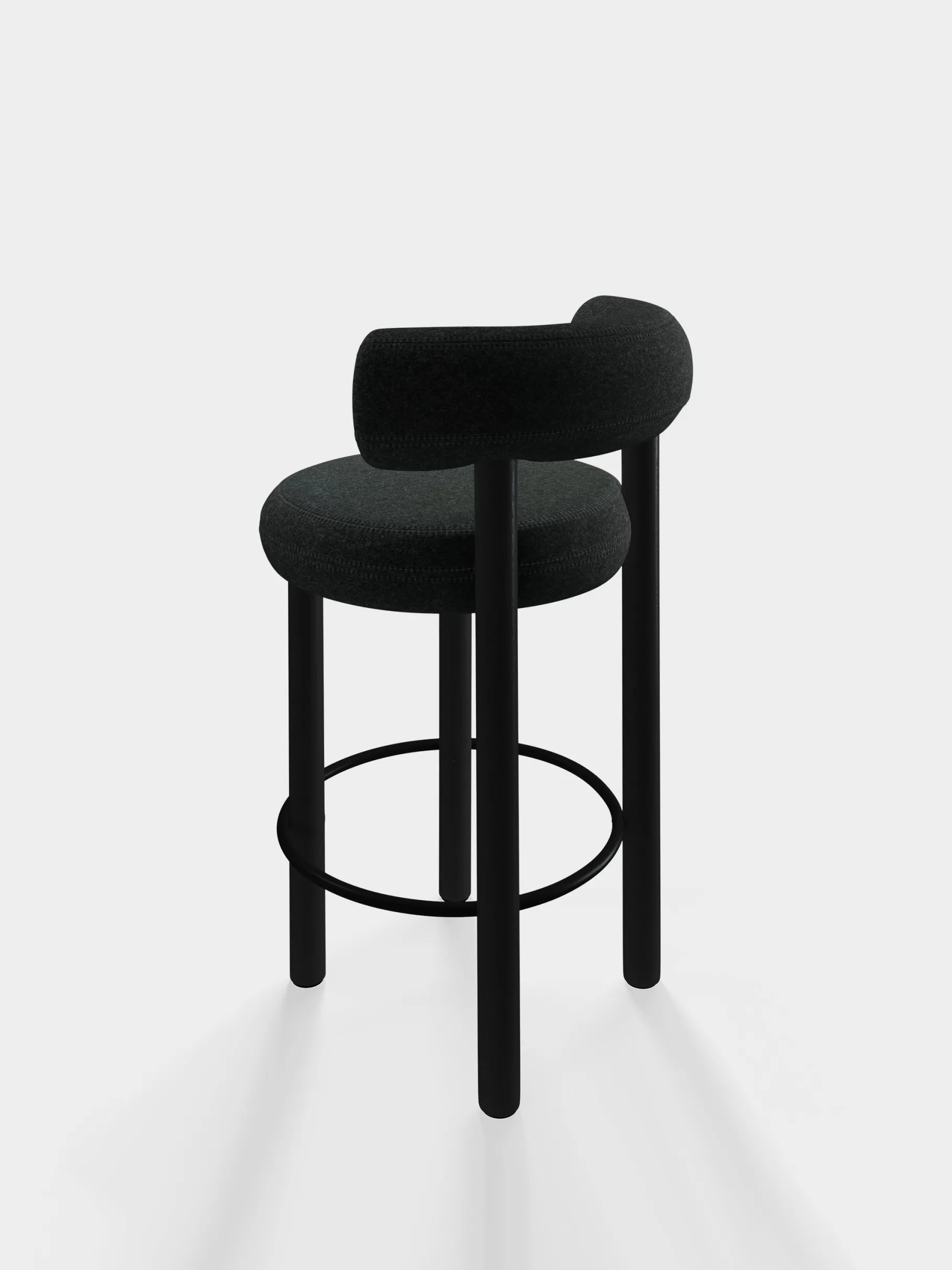 Fat Black Wood 65cm Counter Stool