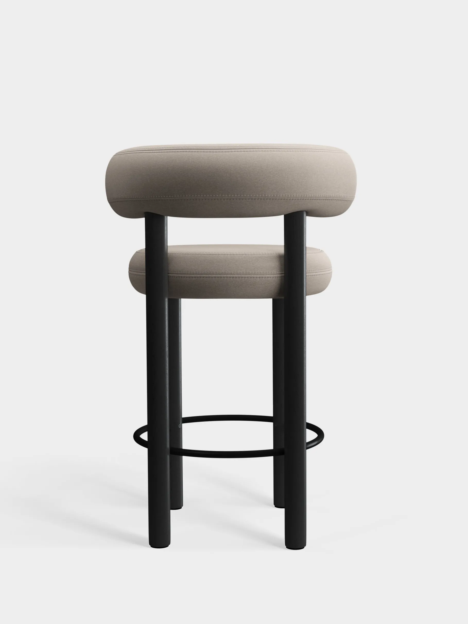 Fat Black Wood 65cm Counter Stool