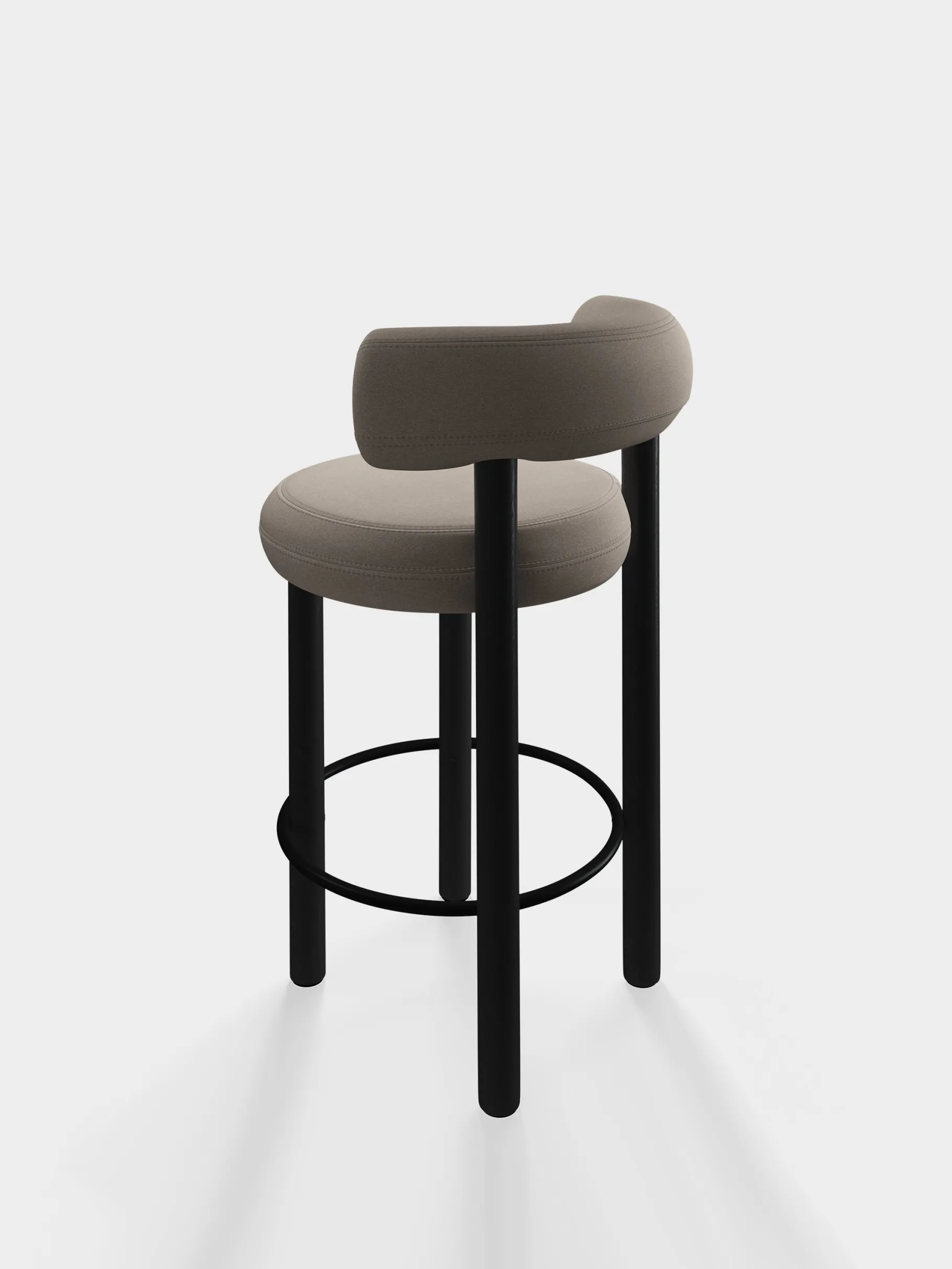 Fat Black Wood 65cm Counter Stool