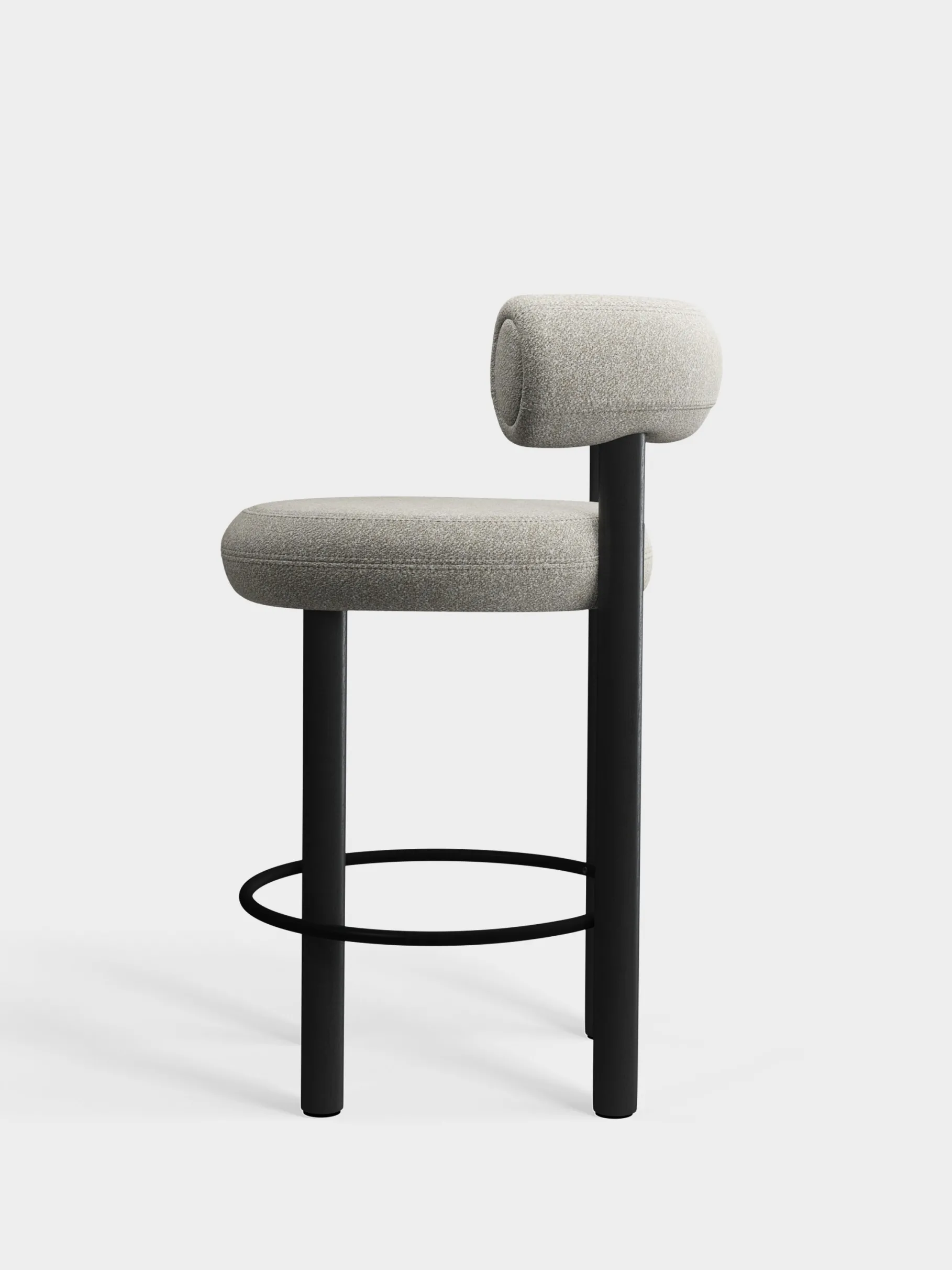 Fat Black Wood 65cm Counter Stool