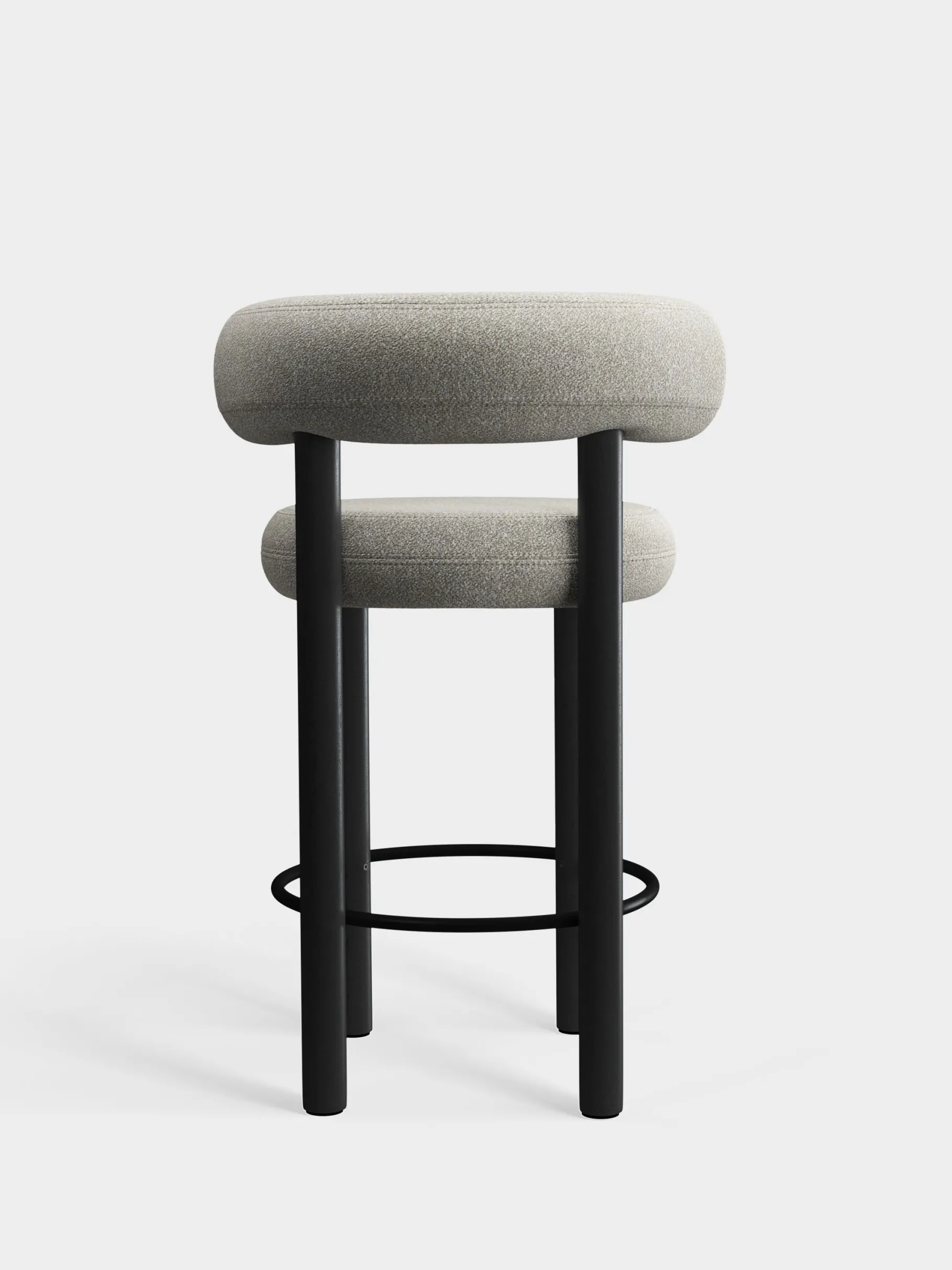 Fat Black Wood 65cm Counter Stool