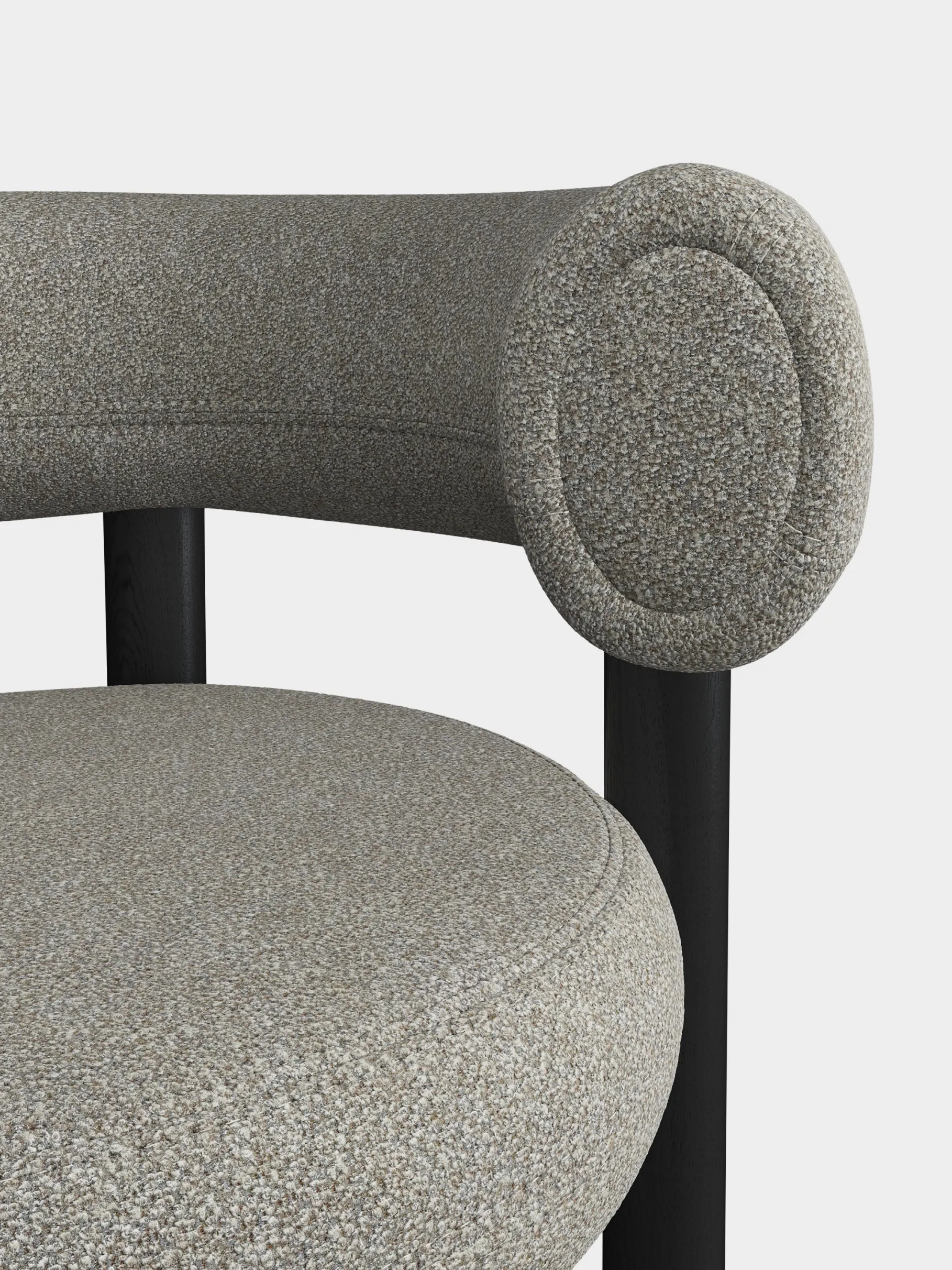 Fat Black Wood 65cm Counter Stool