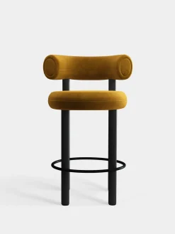 Fat Black Wood 65cm Counter Stool
