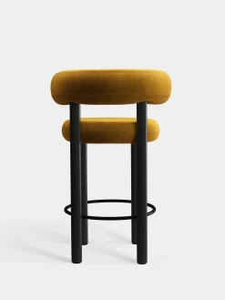 Fat Black Wood 65cm Counter Stool