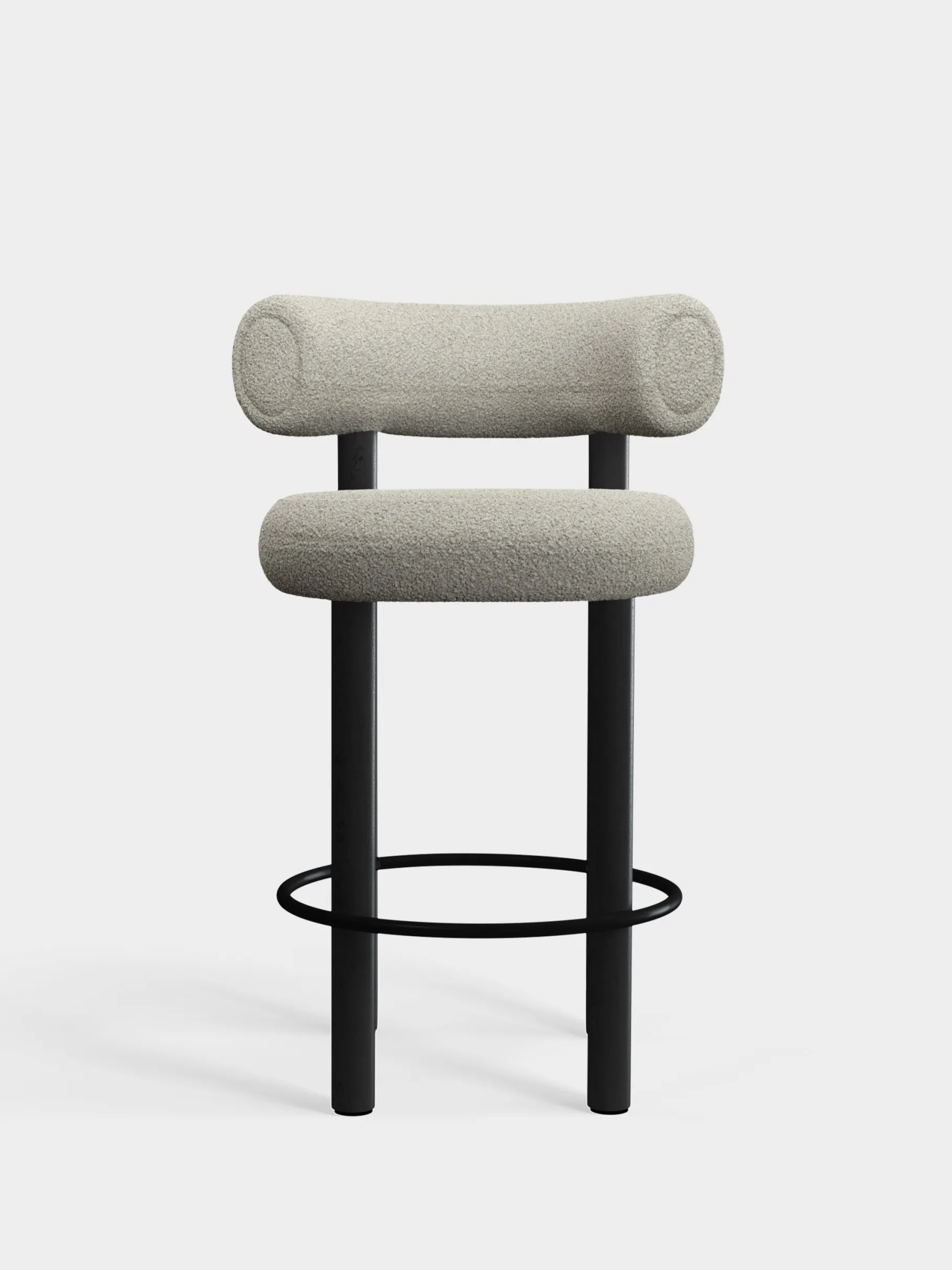 Fat Black Wood 65cm Counter Stool