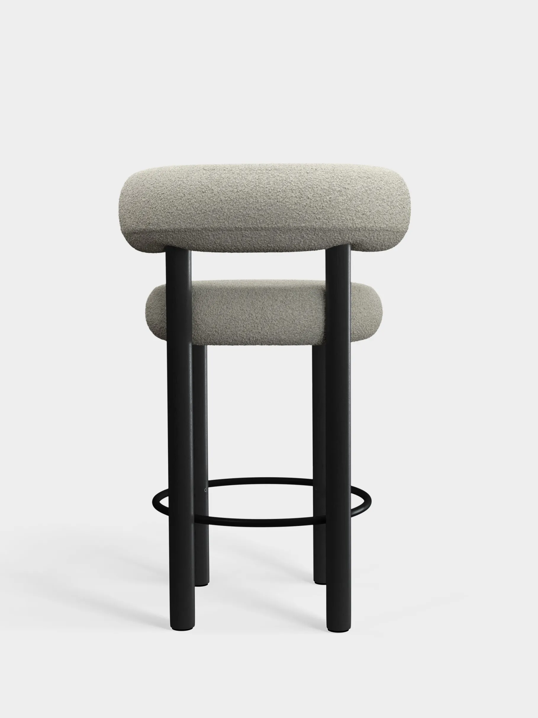 Fat Black Wood 65cm Counter Stool