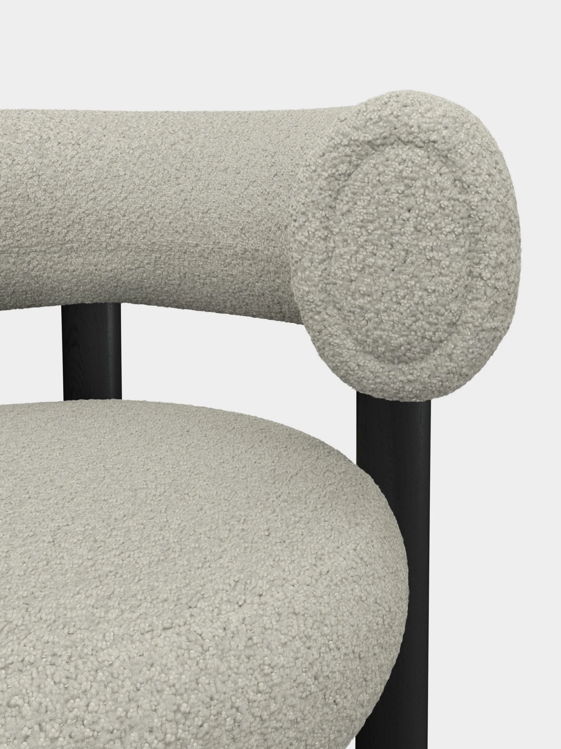 Fat Black Wood 65cm Counter Stool