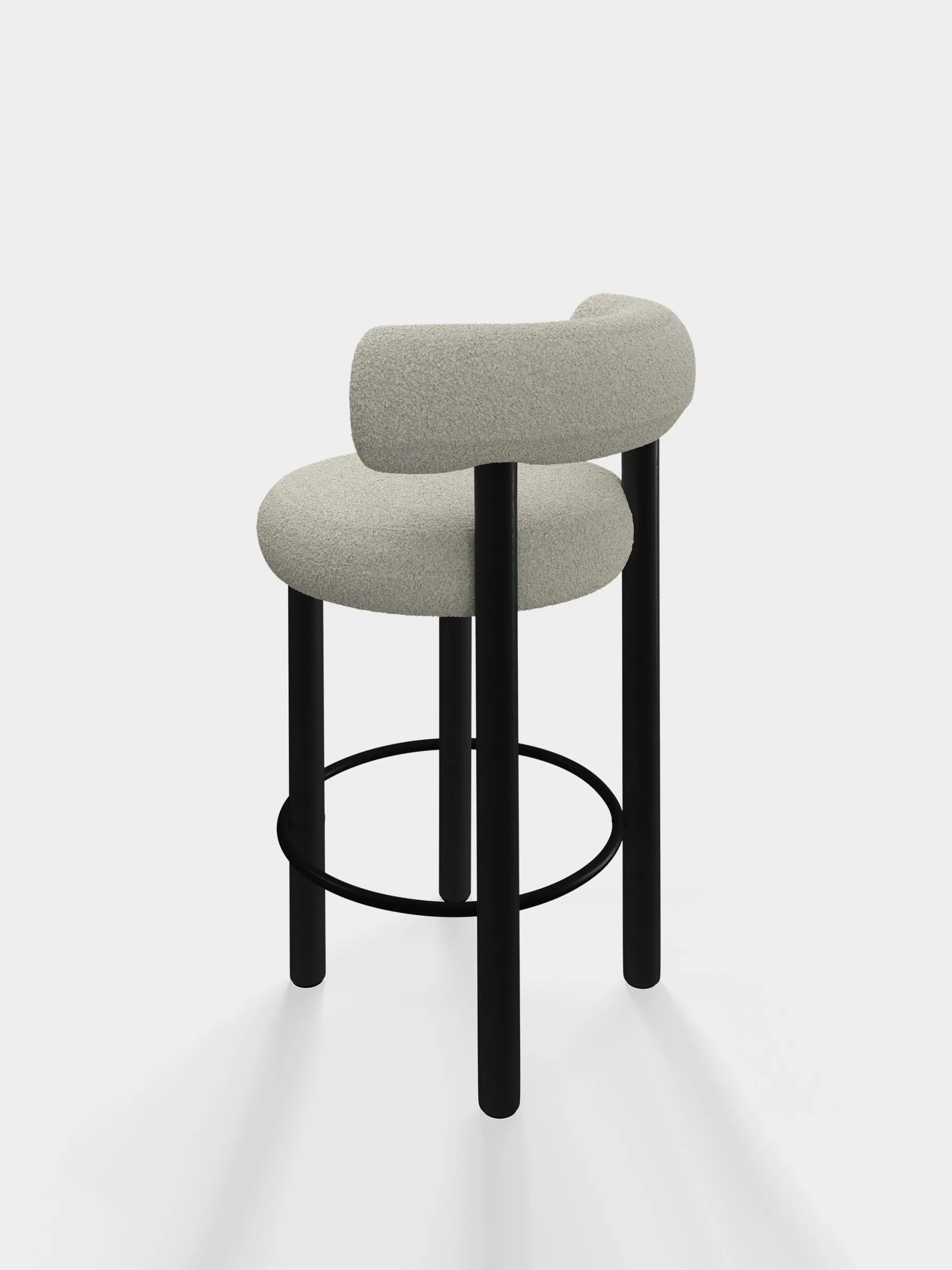 Fat Black Wood 65cm Counter Stool