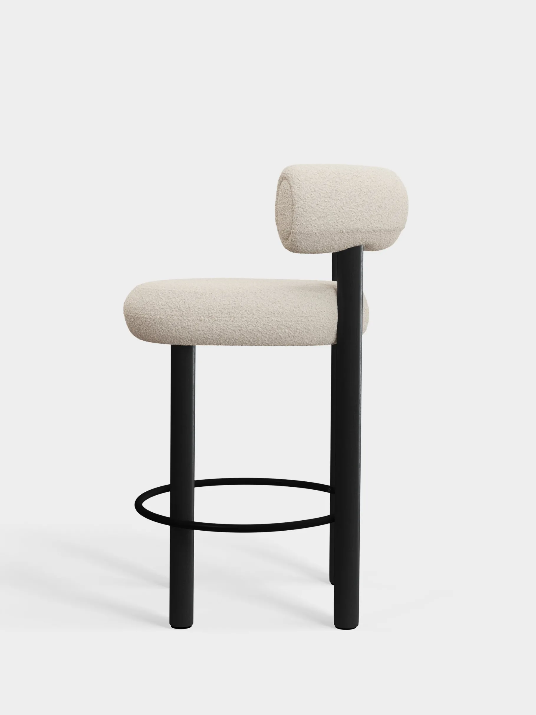 Fat Black Wood 65cm Counter Stool