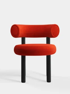 Fat Black Wood Dining Chair