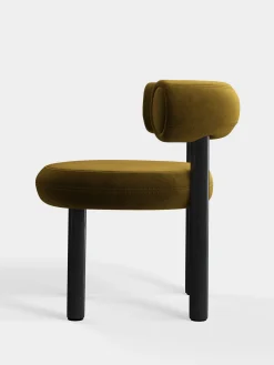 Fat Black Wood Dining Chair