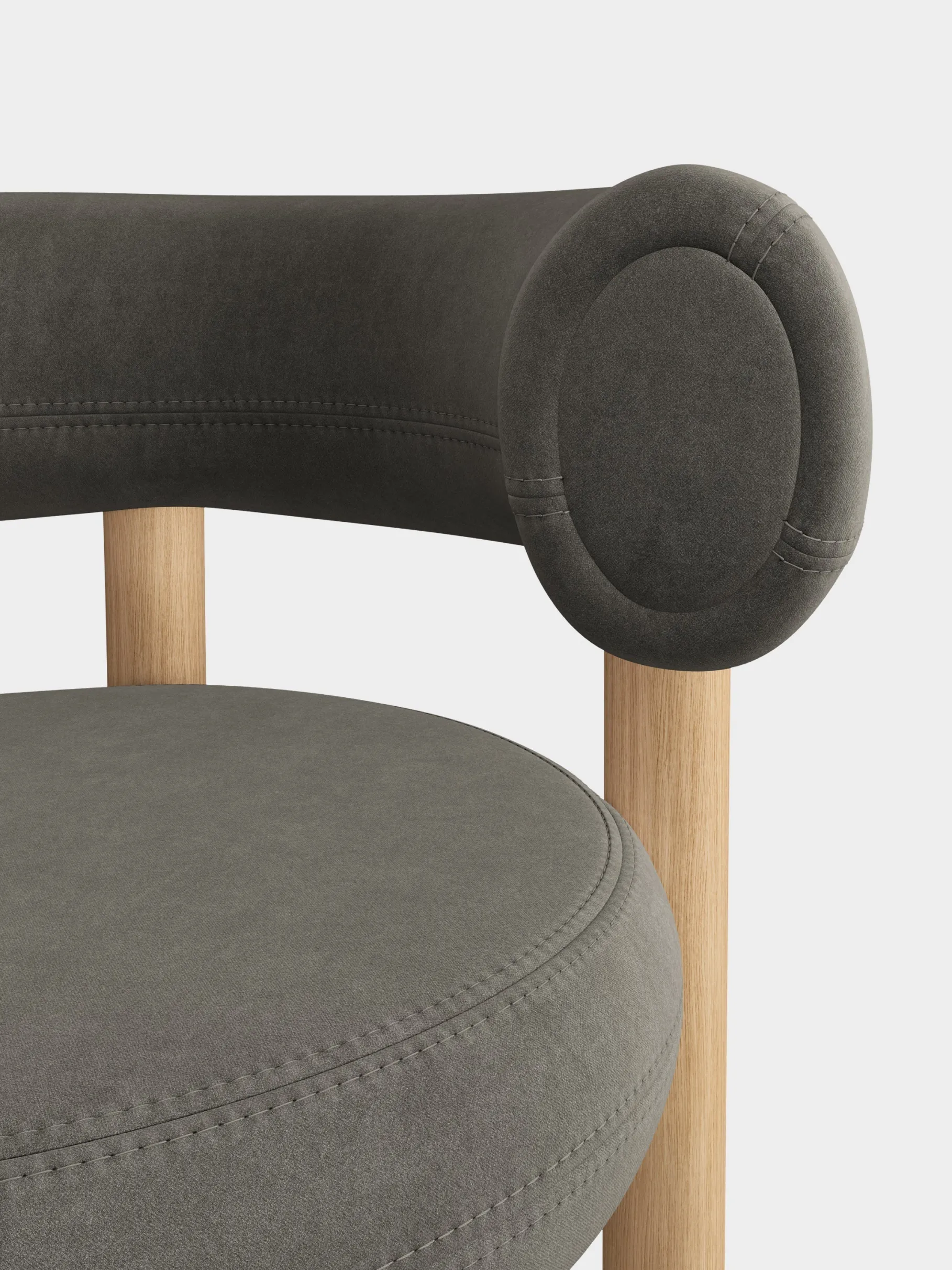 Fat Natural Wood 65cm Counter Stool